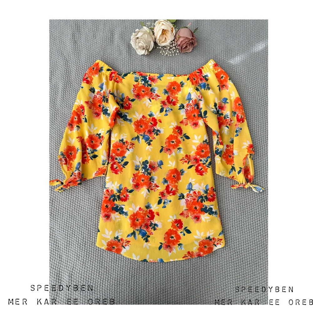 Status Grassley Spring Floral Frenzy Off-shoulder Blouse Size Small